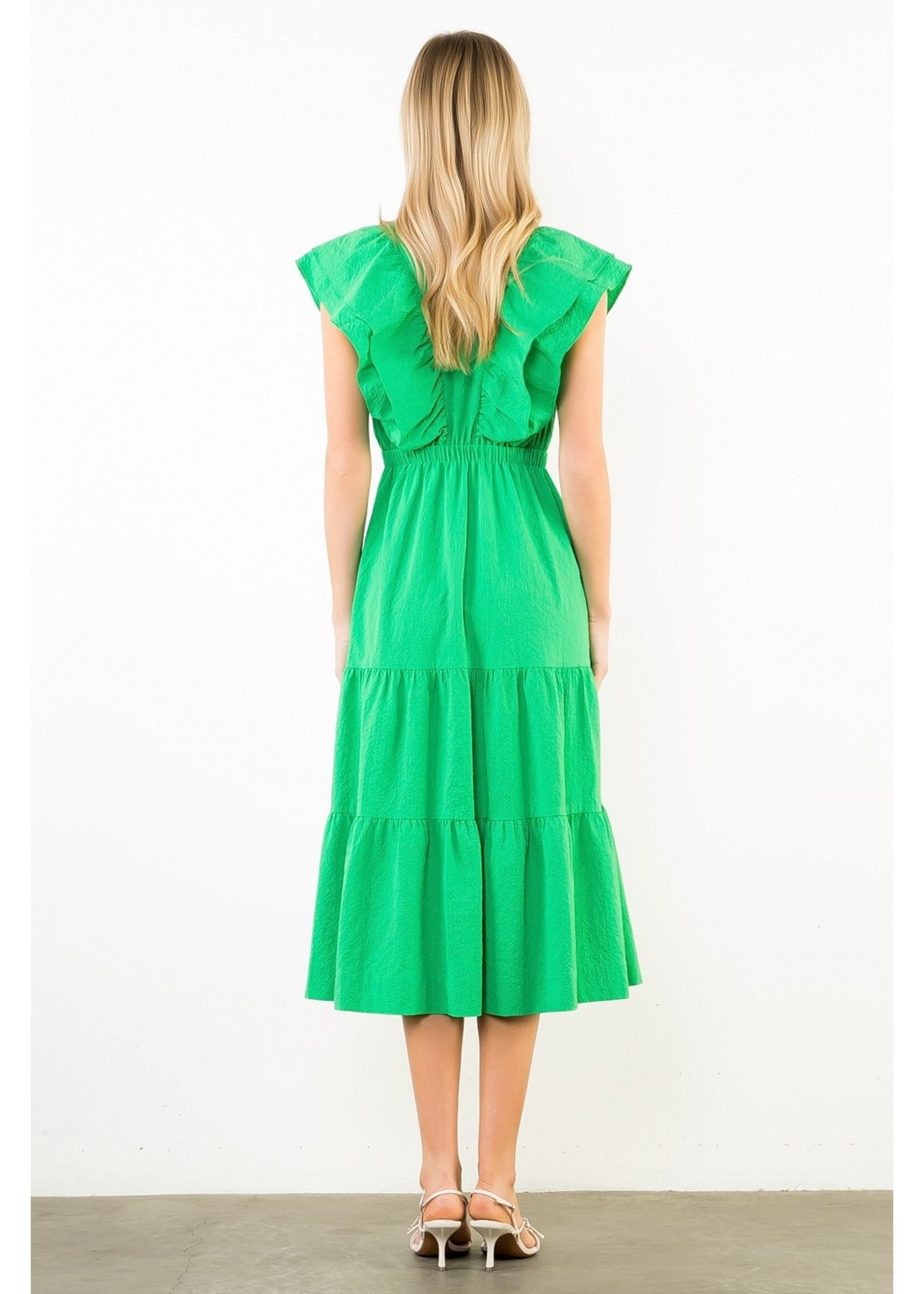THML Ruffle Sleeves Tiered Dress - THS2003