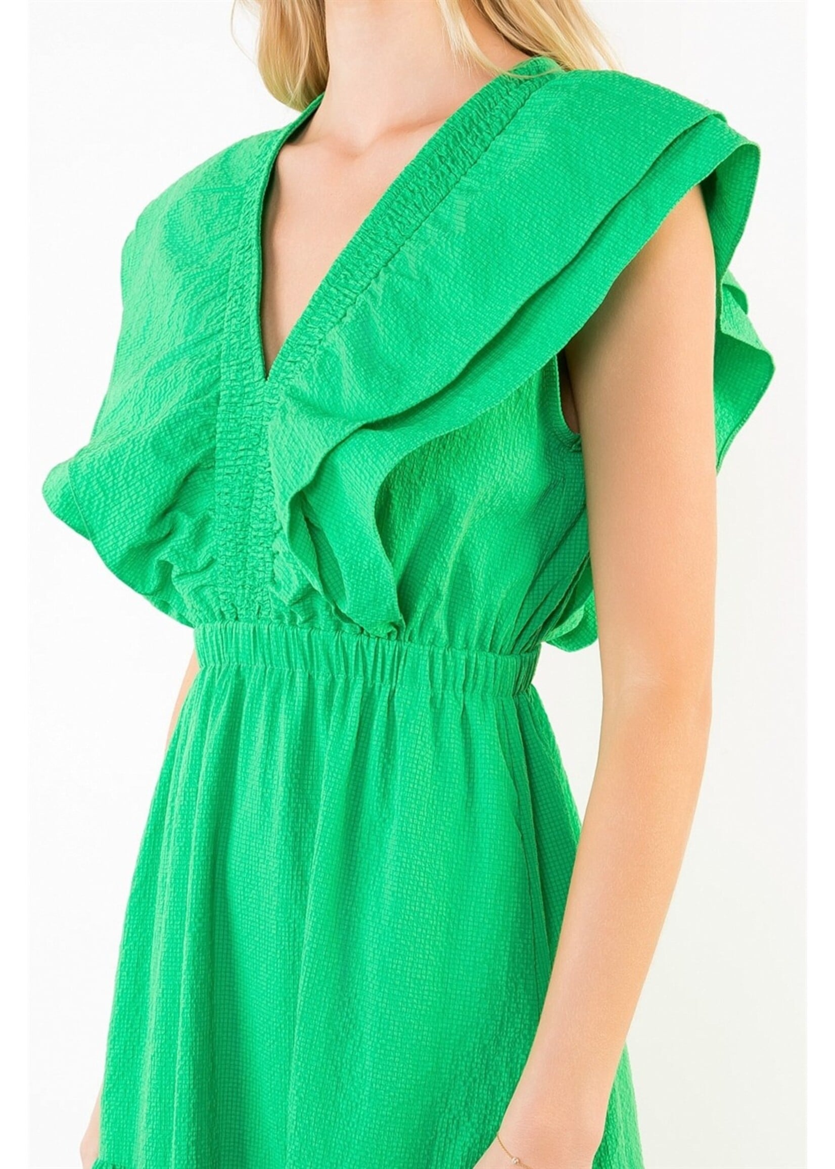 THML Ruffle Sleeves Tiered Dress - THS2003