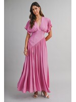 Mable Plunge Asymmetrical Puff Sleeve Maxi Dress -  MD6682