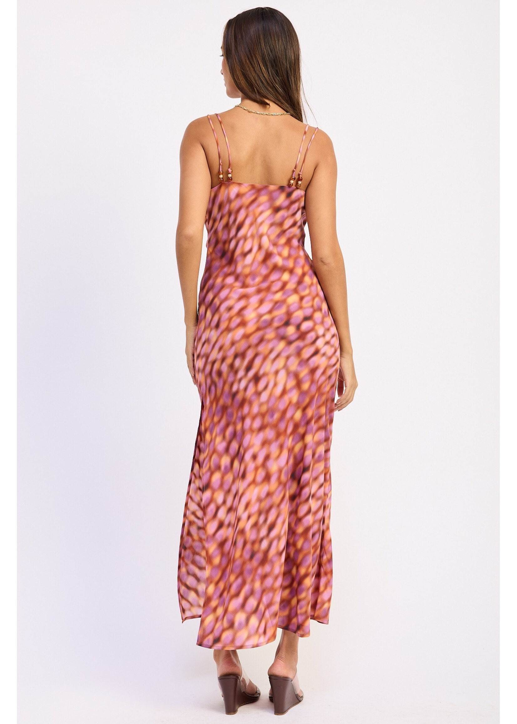 Emory Park Cowl Neck Maxi Satin Dress - IPA3707D-1