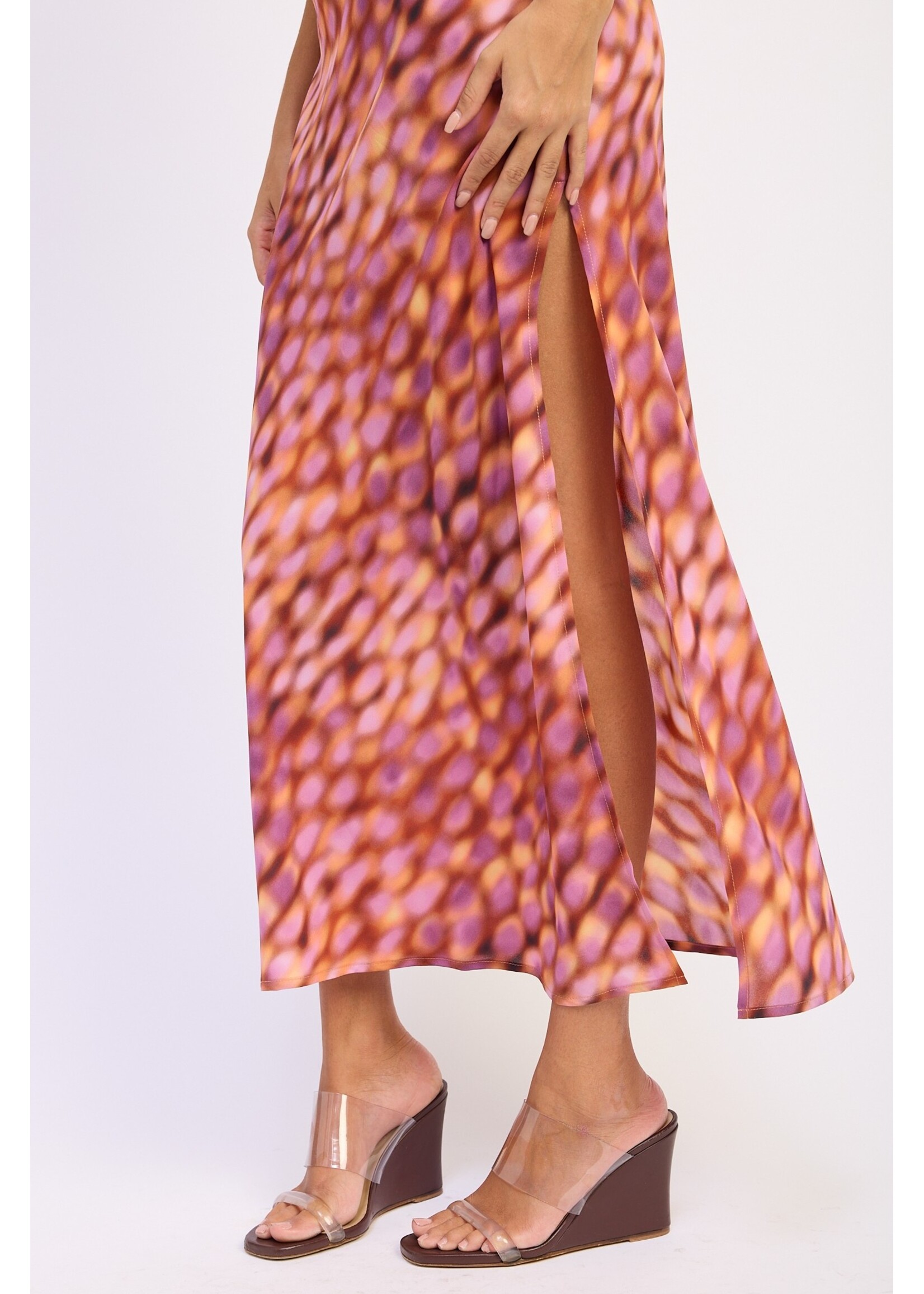 Emory Park Cowl Neck Maxi Satin Dress - IPA3707D-1