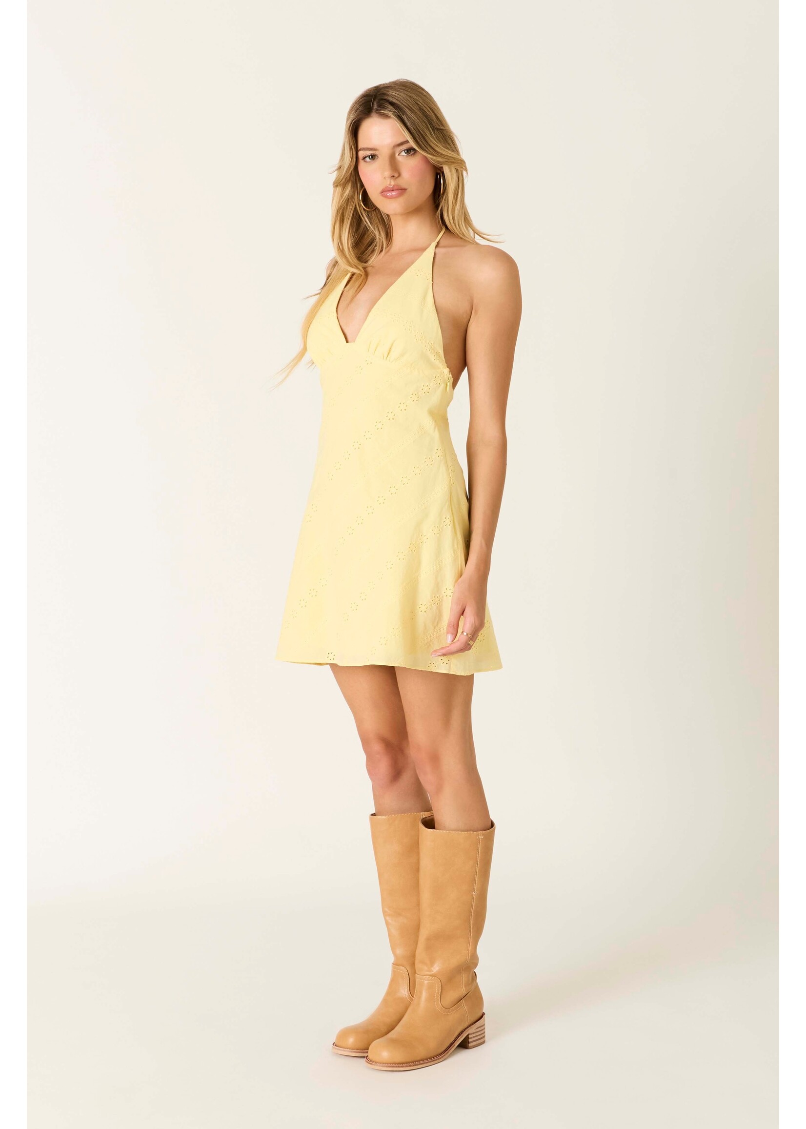 Cotton Candy LA Tie Back Ruffle Detail Mini Dress - CD-14372