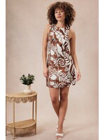 Sunday Edition Round Neck Sleeveless Front Ties Mini Dress - MD21223