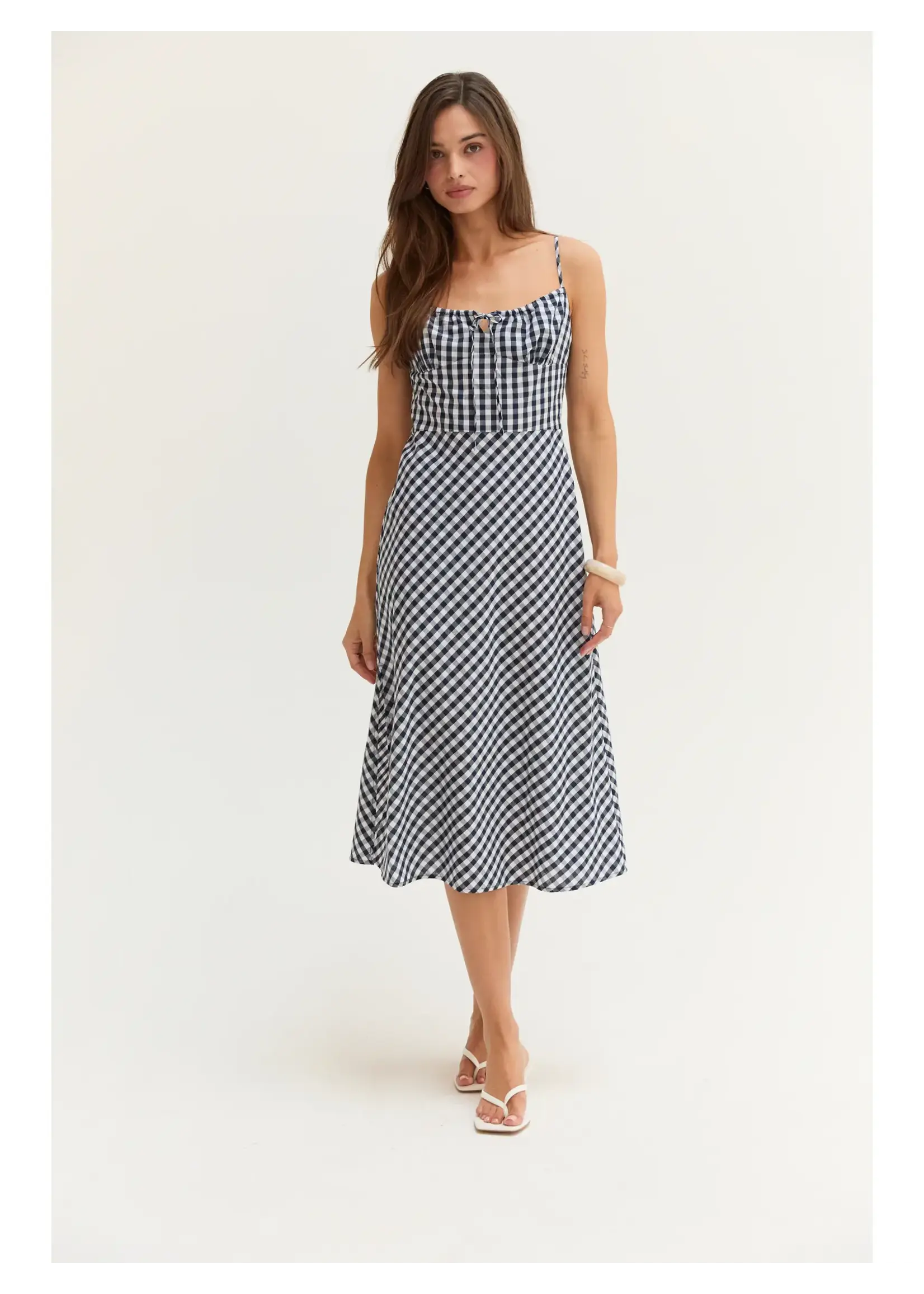 Crescent Florence Gingham Slip Midi Dress - CD7273-1