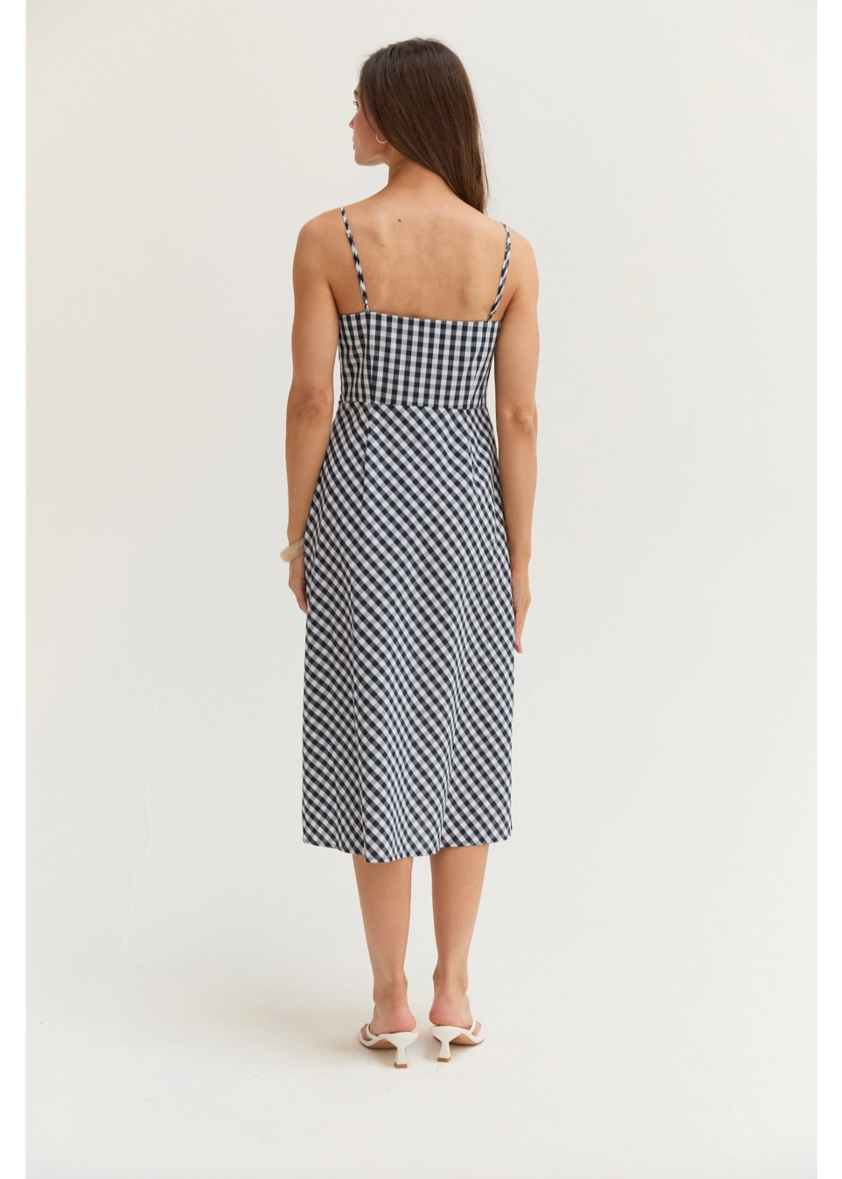 Crescent Florence Gingham Slip Midi Dress - CD7273-1
