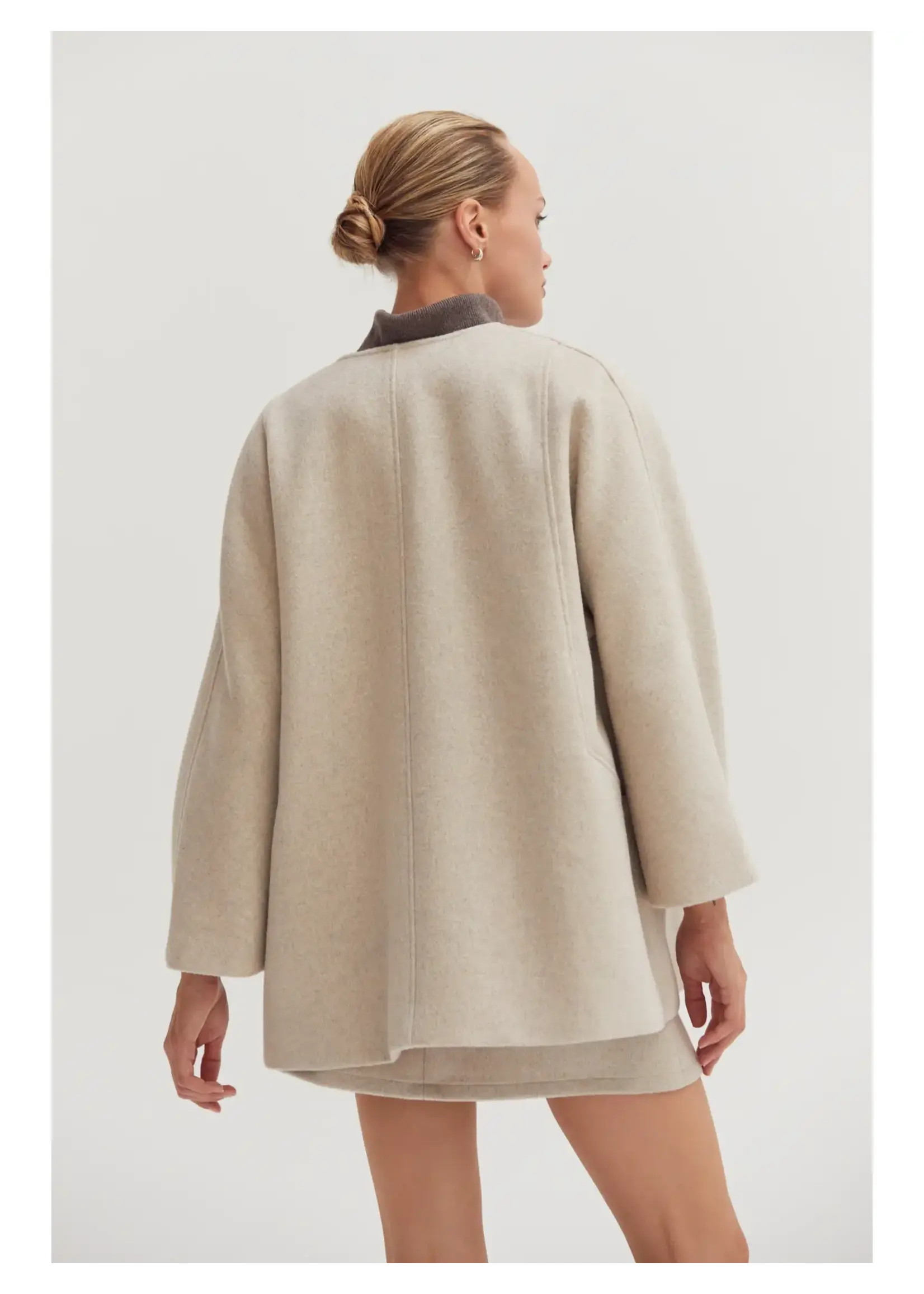 Crescent Molly Open Front Wool Blend Jacket - CJ9535