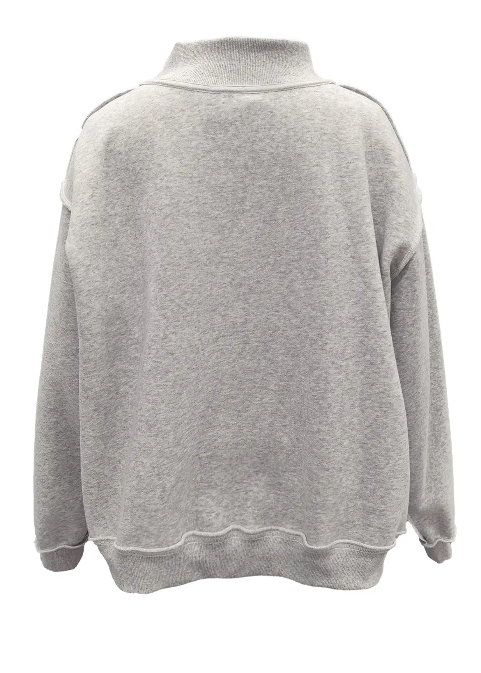 Bucketlist Georgia Embroidered Mock Neck Sweatshirt - IT2594E