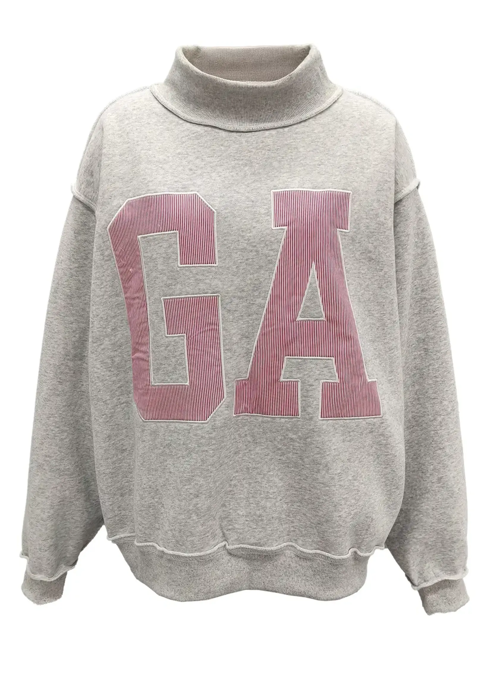 Bucketlist Georgia Embroidered Mock Neck Sweatshirt - IT2594E