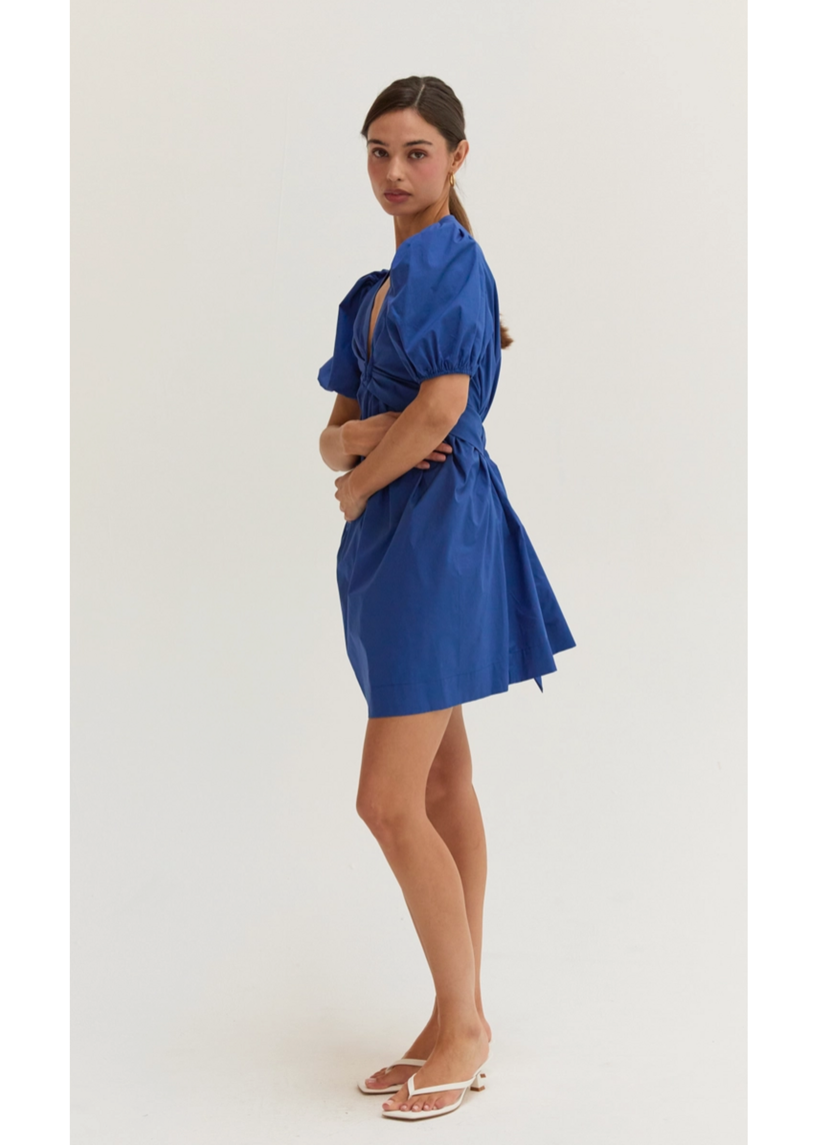 Crescent Hayden Poplin U-Wire Puff Short Sleeve Mini Dress - CD9786