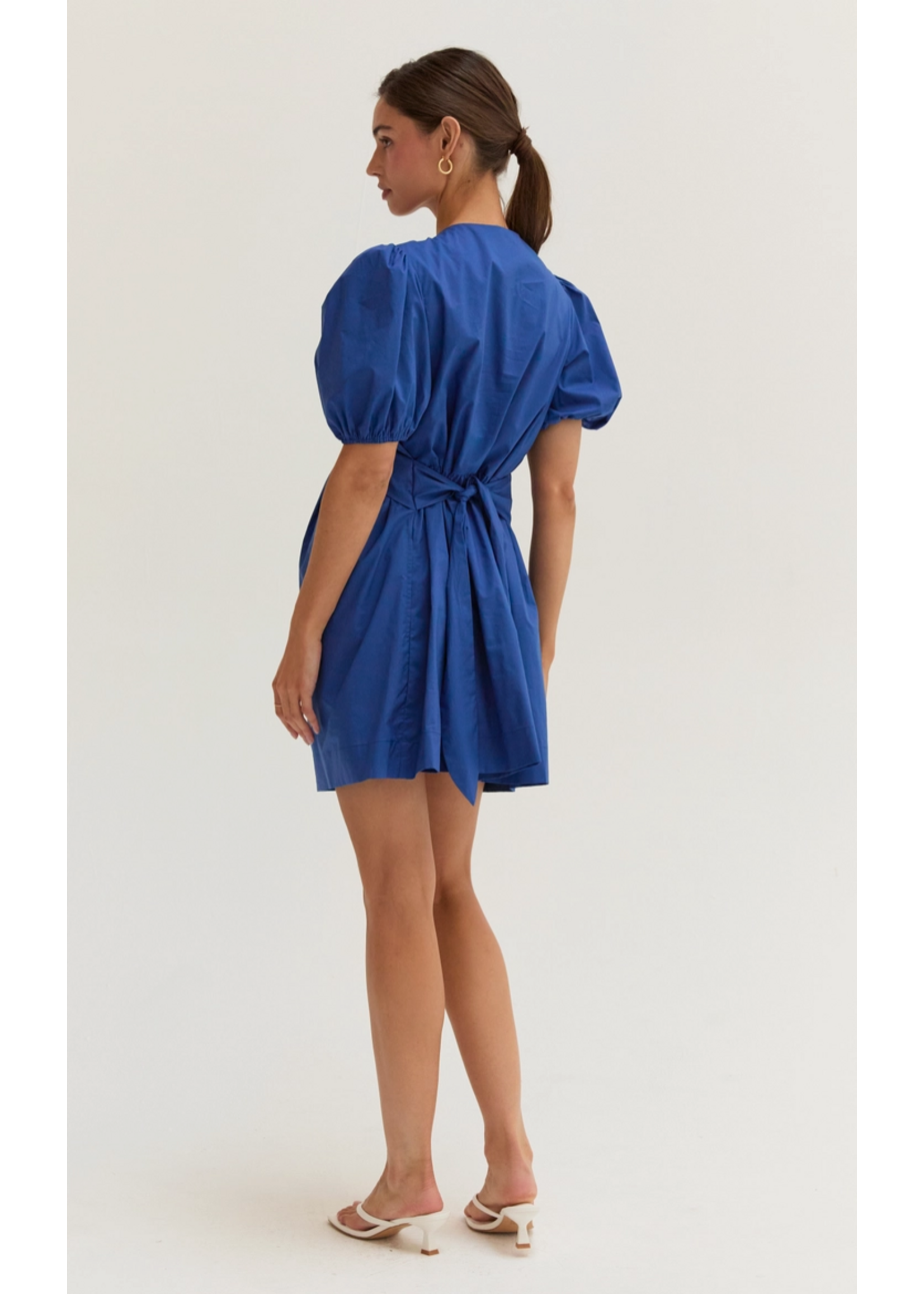 Crescent Hayden Poplin U-Wire Puff Short Sleeve Mini Dress - CD9786