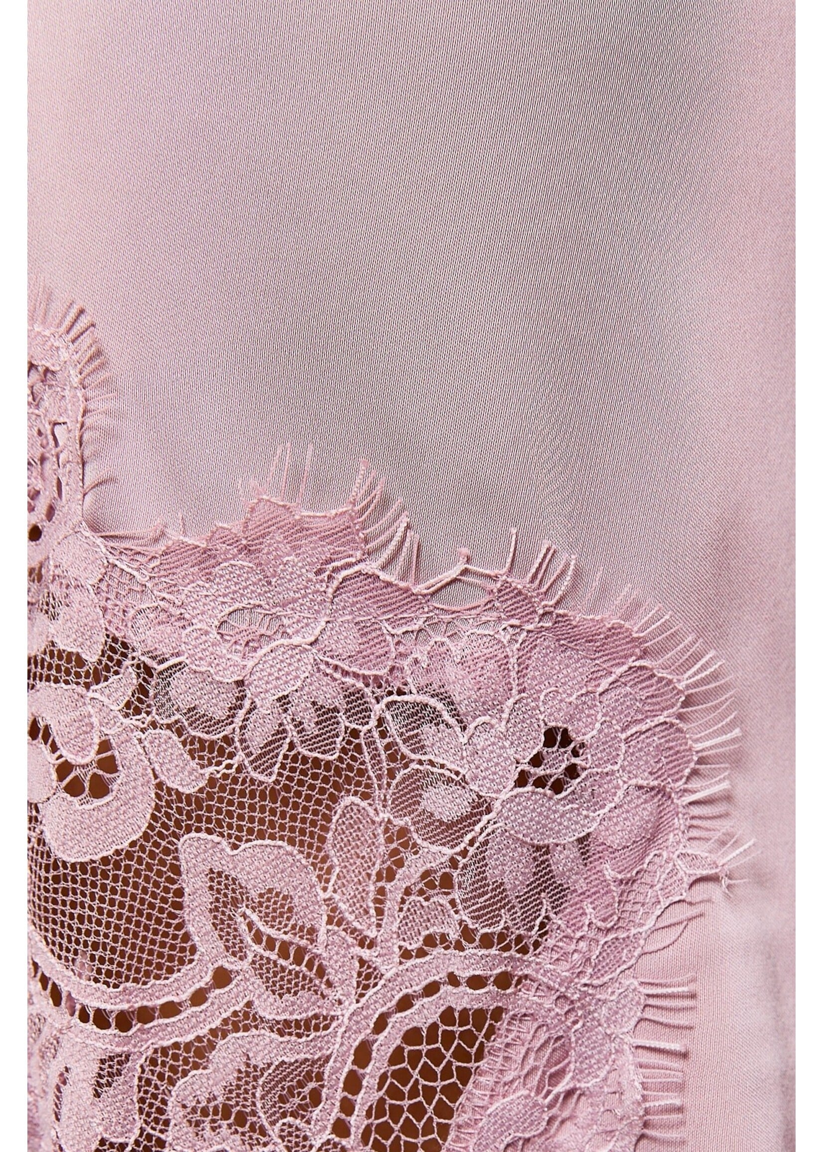 Le Lis Mid Waisted Lace Trim Detail Bias Midi Skirt - IS6610