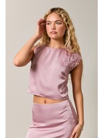 Le Lis Sleeveless High Neck Lace Trim Crop Top - IT6609