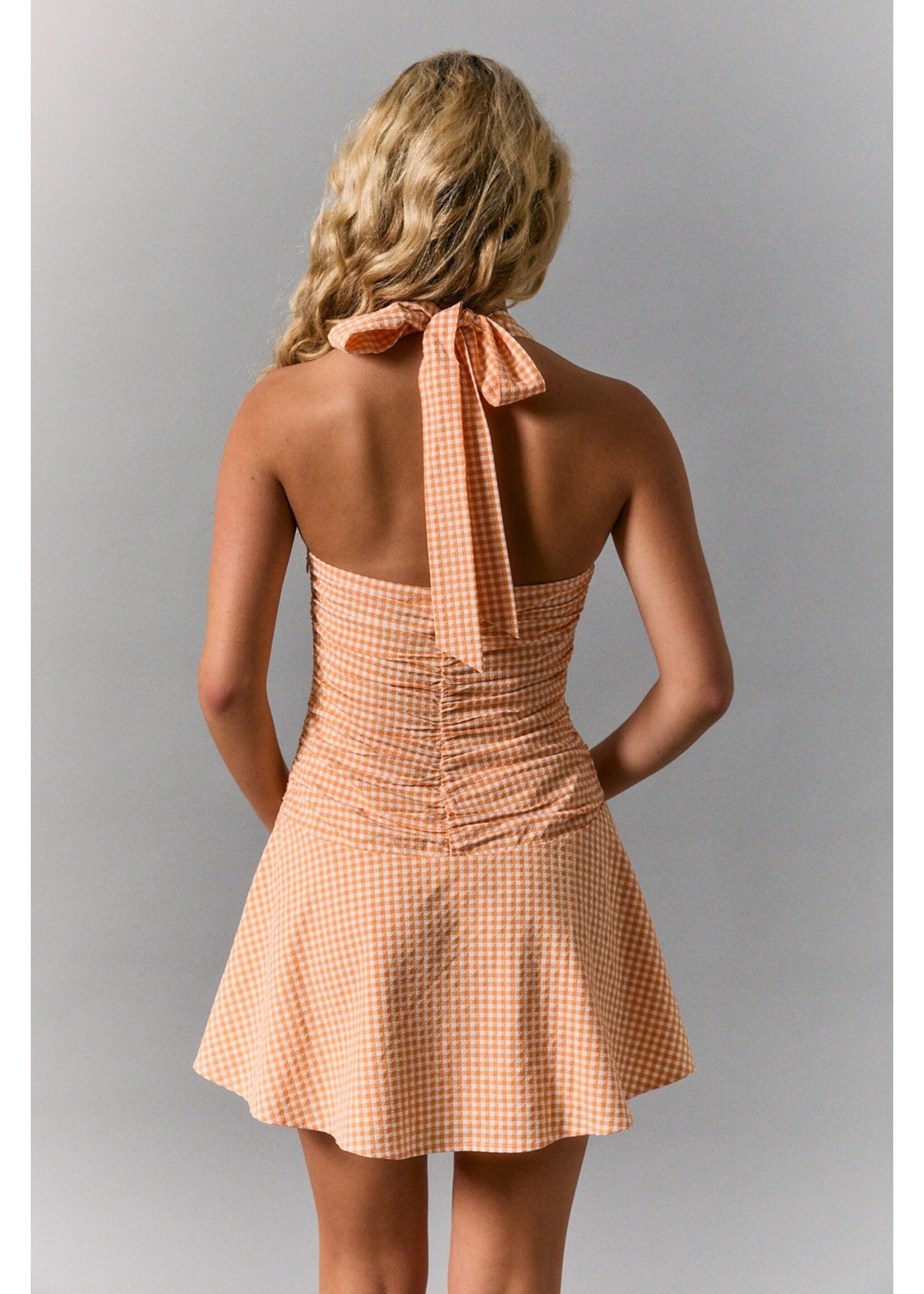 Le Lis Halter Neck Gingham Mini Dress - PD6977