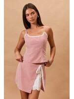 Le Lis Sleeveless Gingham Trim Detail Top - PT7364