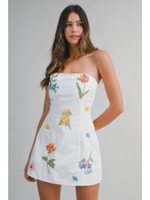 Mable Floral Embroidered Mini Tube Dress - MD6444