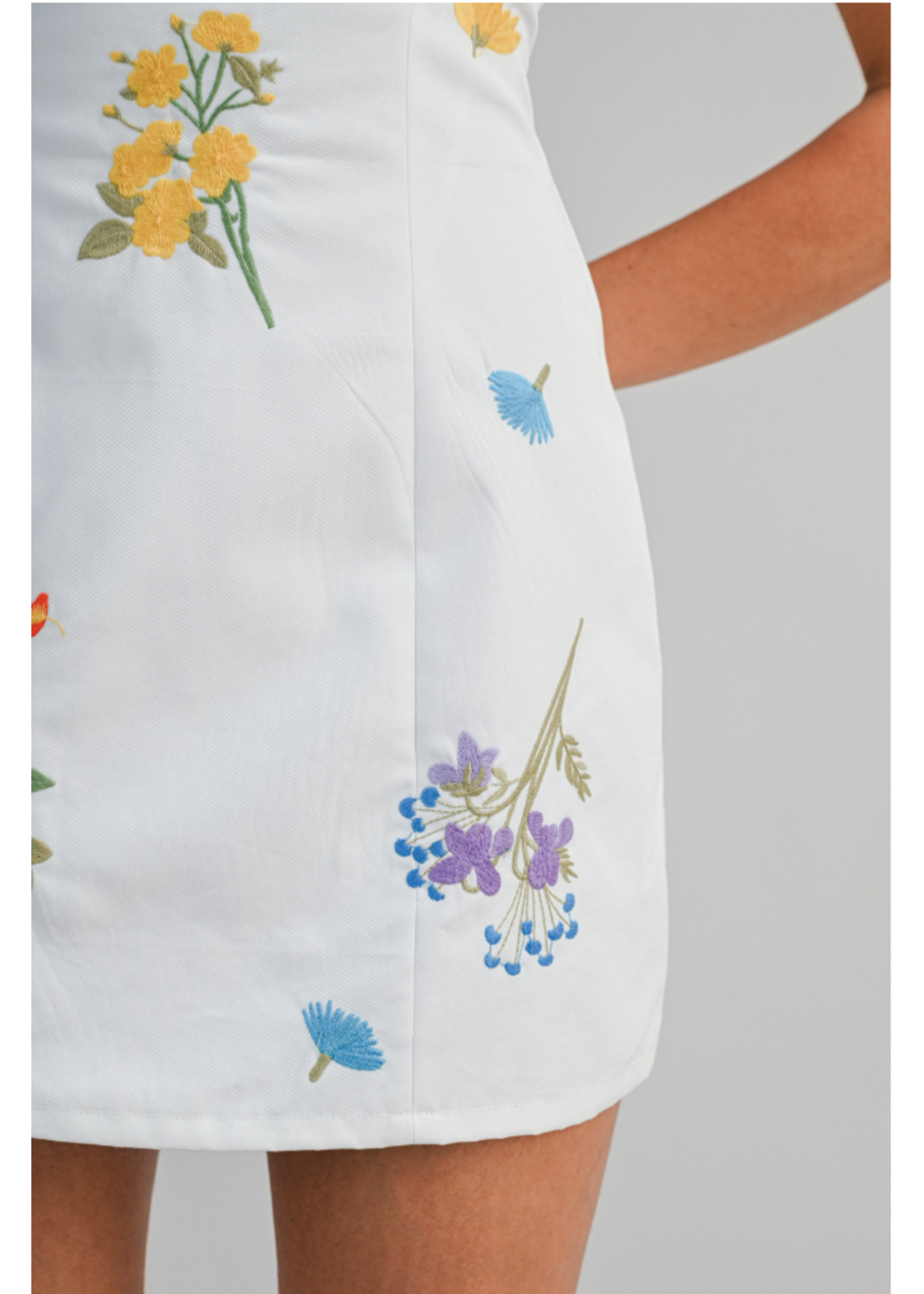 Mable Floral Embroidered Mini Tube Dress - MD6444