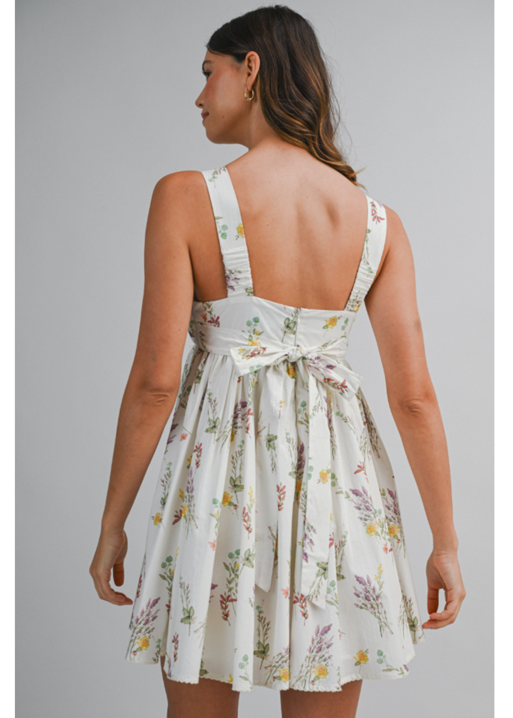 Mable Pleated Detail Babydoll Mini Dress - MD6715