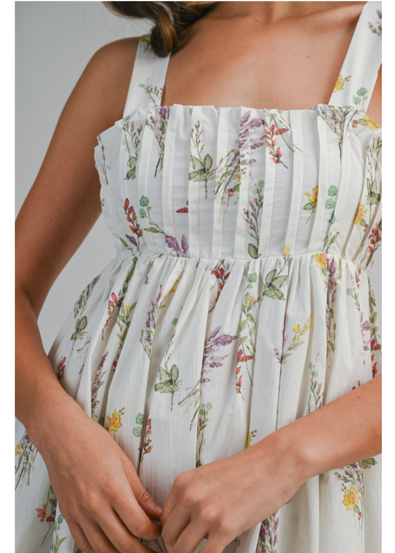Mable Pleated Detail Babydoll Mini Dress - MD6715