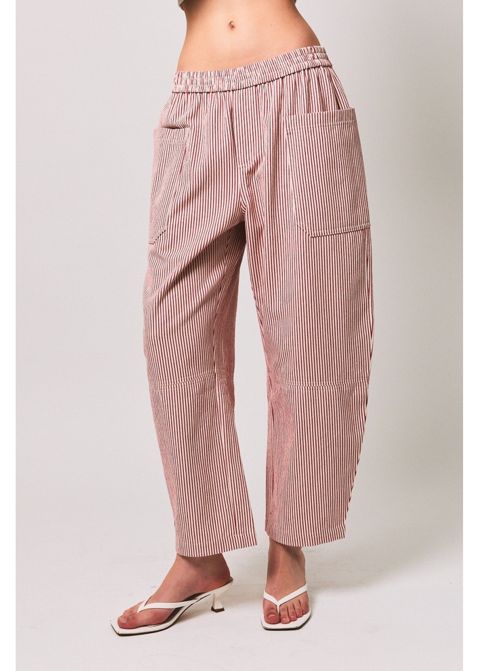 Le Lis Elastic Waist Big Pocket Detail Barrel Pants - SP3842