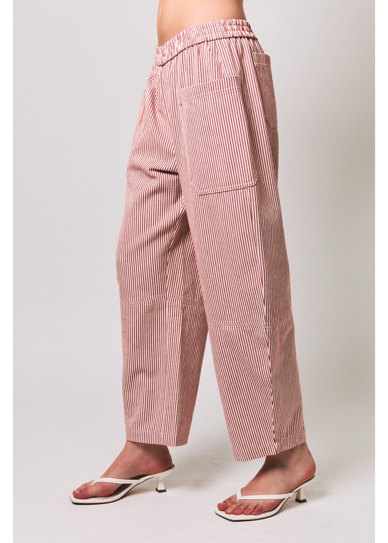 Le Lis Elastic Waist Big Pocket Detail Barrel Pants - SP3842