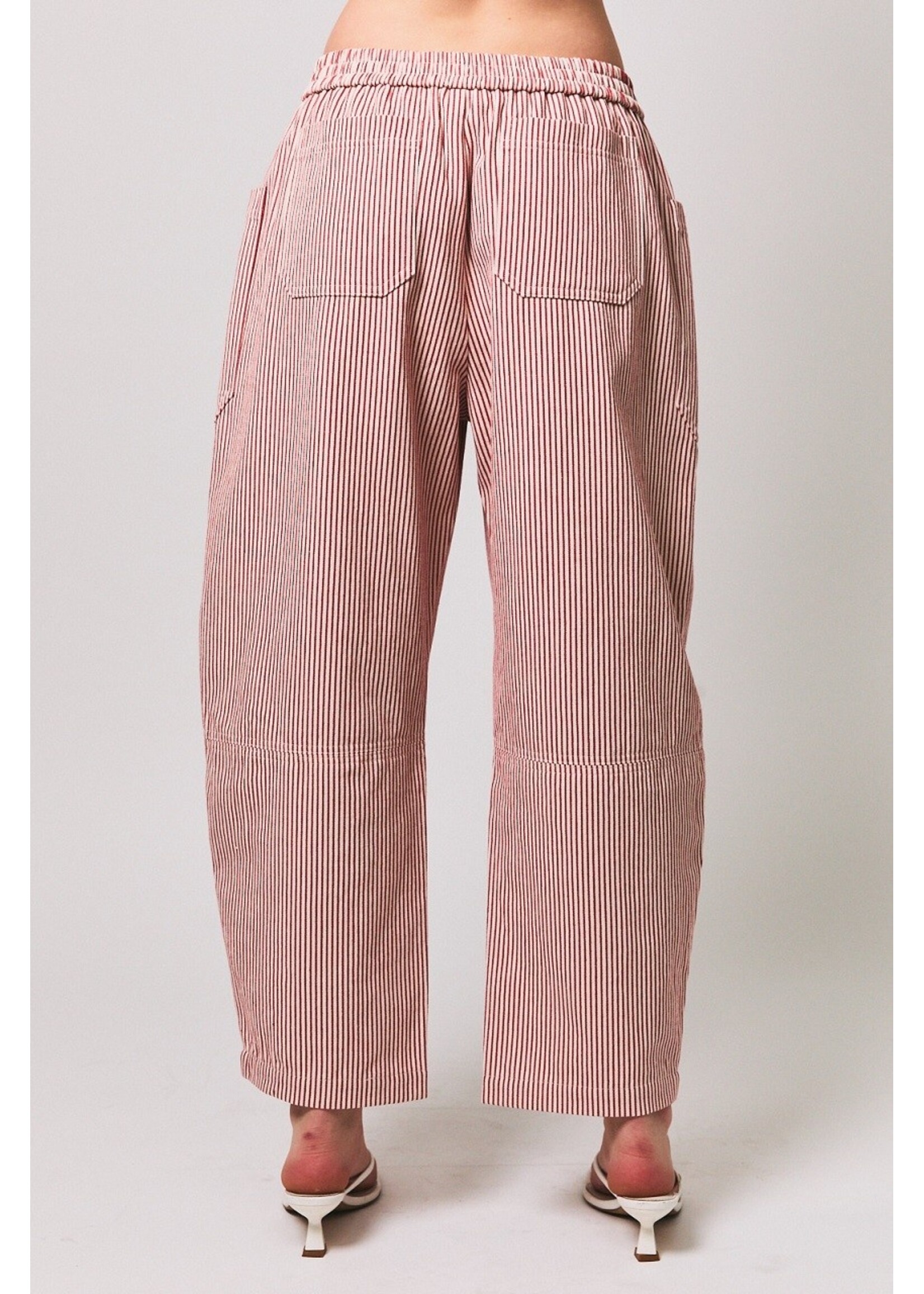 Le Lis Elastic Waist Big Pocket Detail Barrel Pants - SP3842