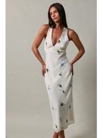 Le Lis Sleeveless V-Neck Open Bias Back Midi Dress - ID6762