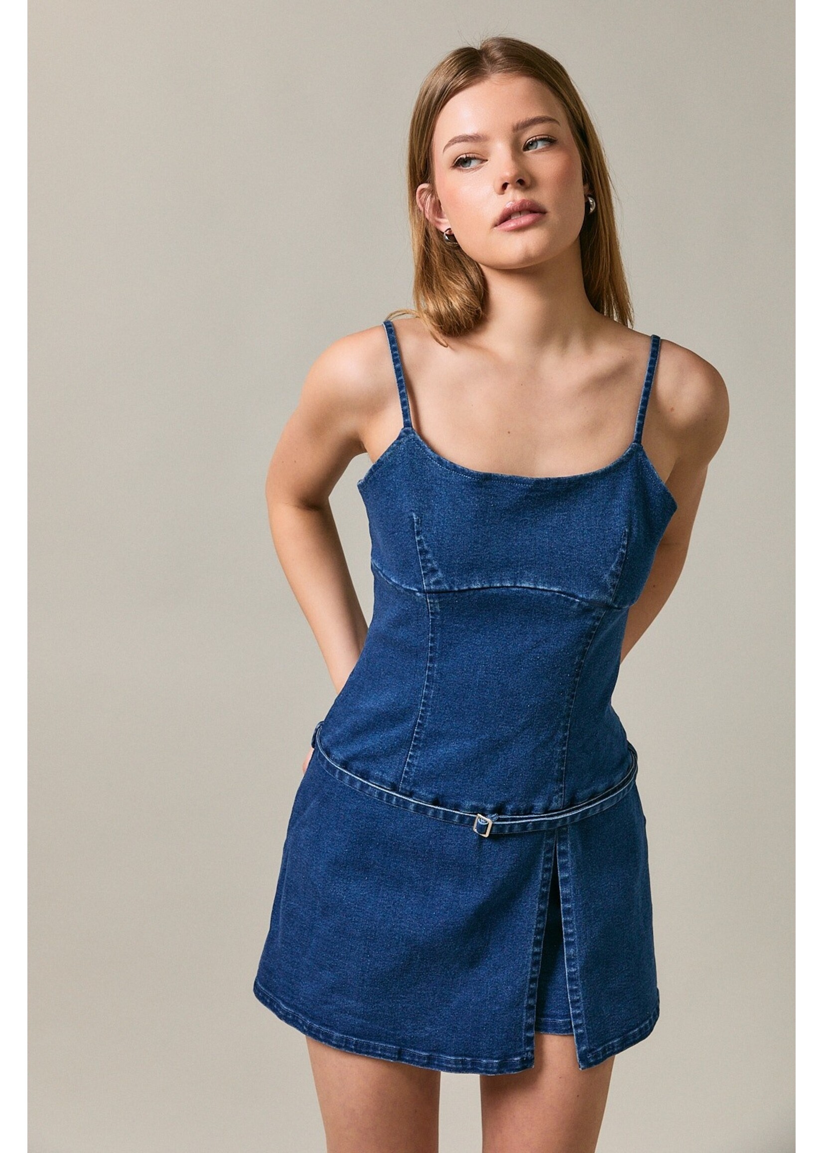 Le Lis Sleeveless Low Waist Mini Dress with Shorts - BD1559