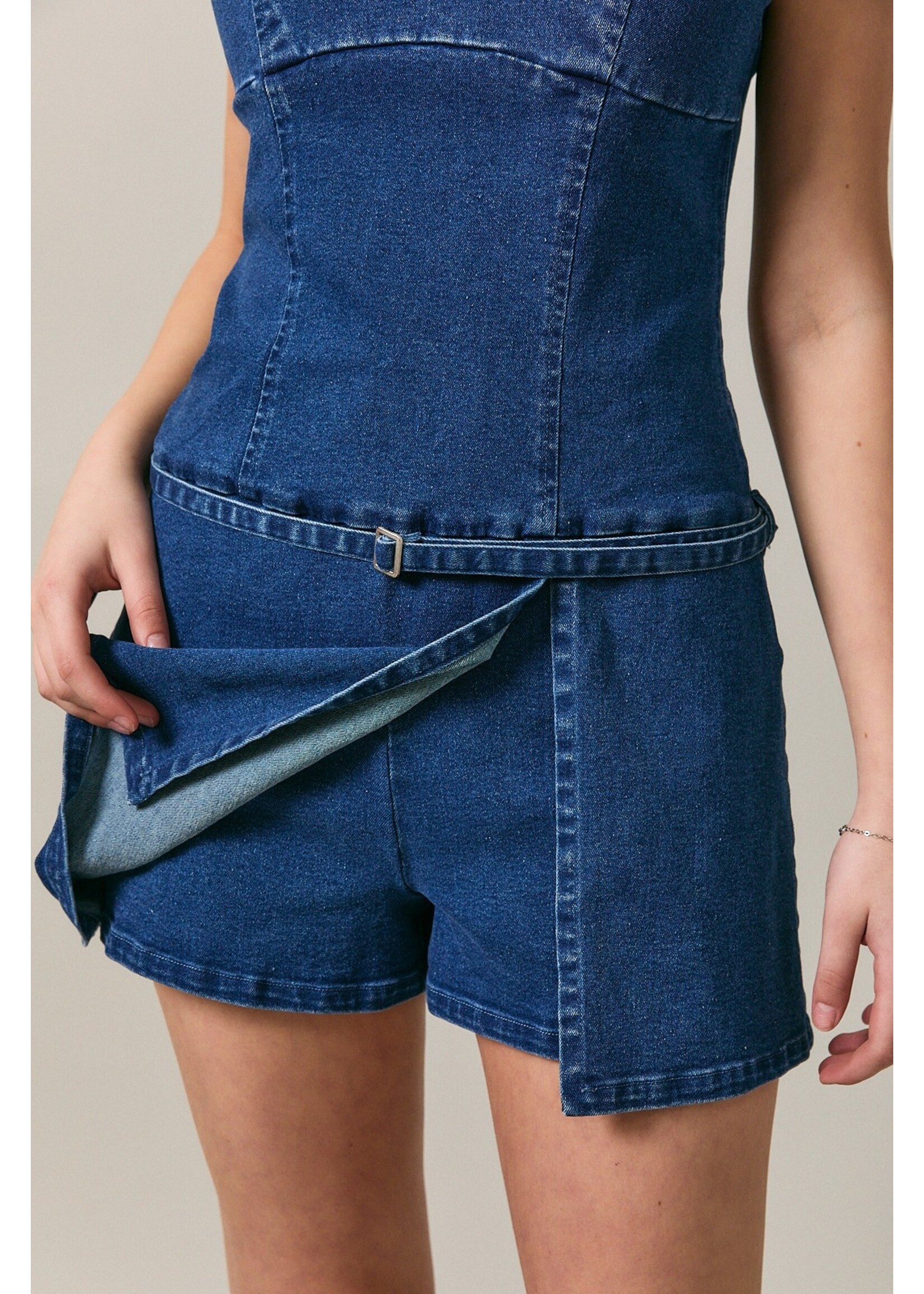 Le Lis Sleeveless Low Waist Mini Dress with Shorts - BD1559