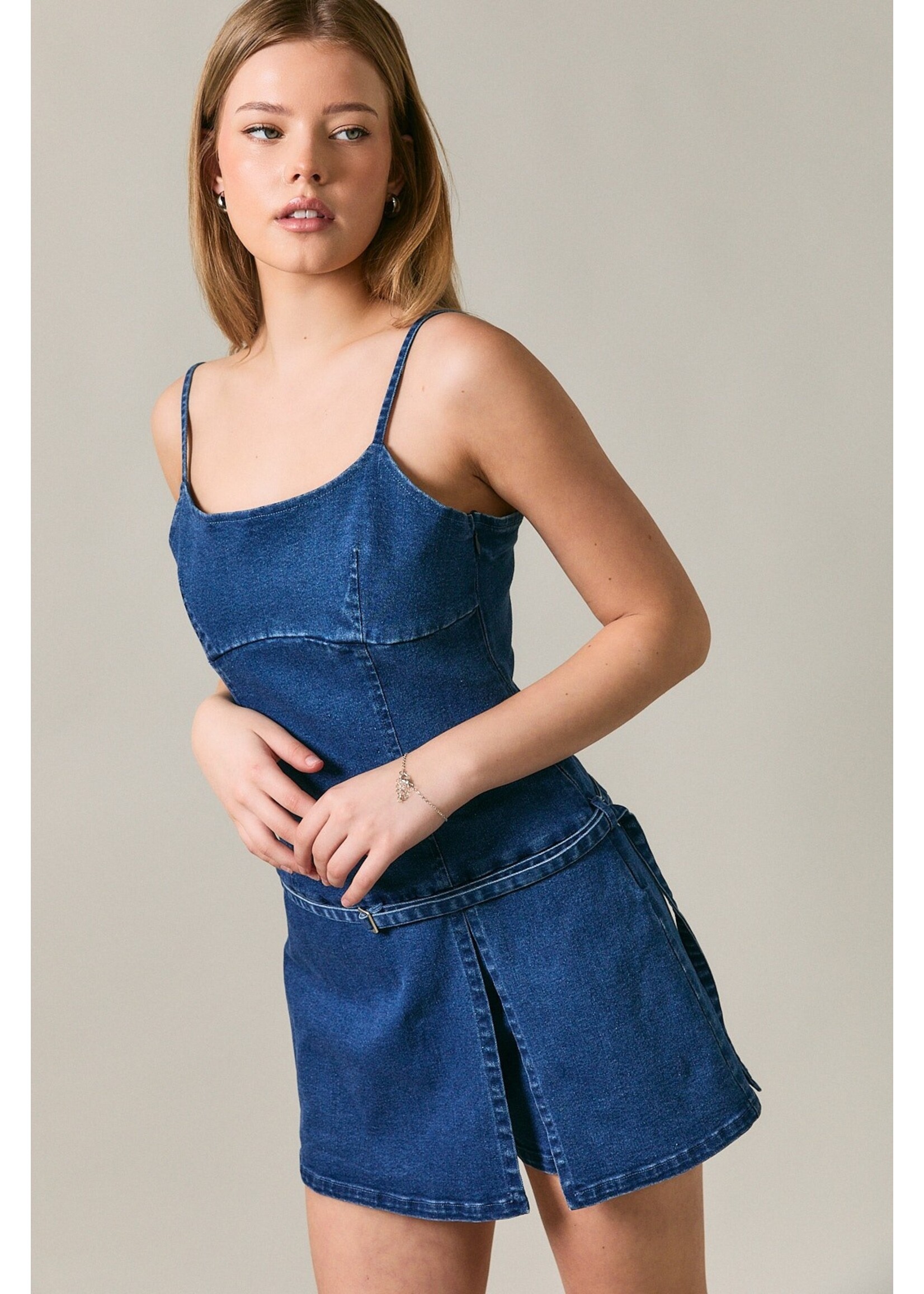 Le Lis Sleeveless Low Waist Mini Dress with Shorts - BD1559