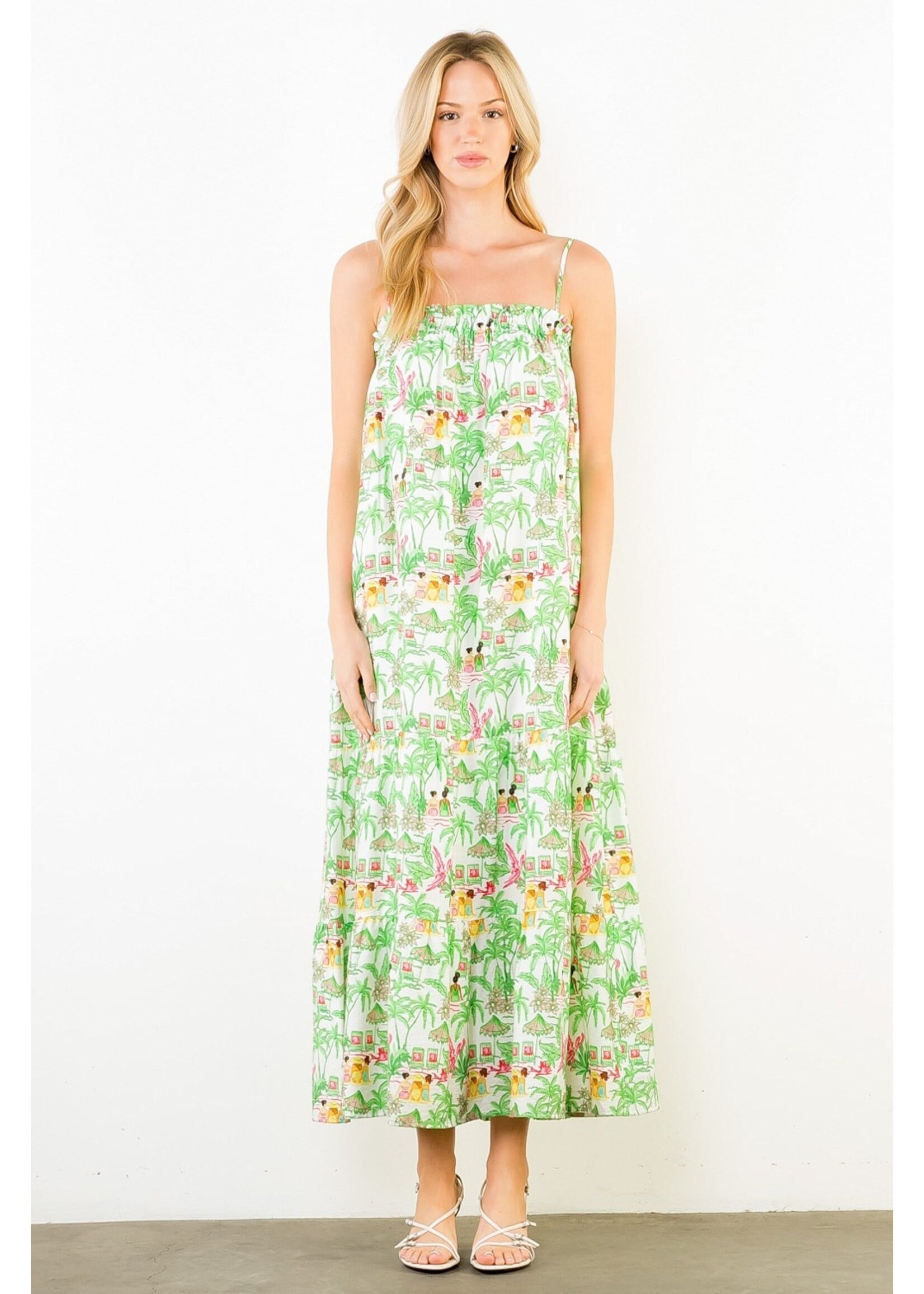 THML Vacation Scene Maxi Dress - FTM3544