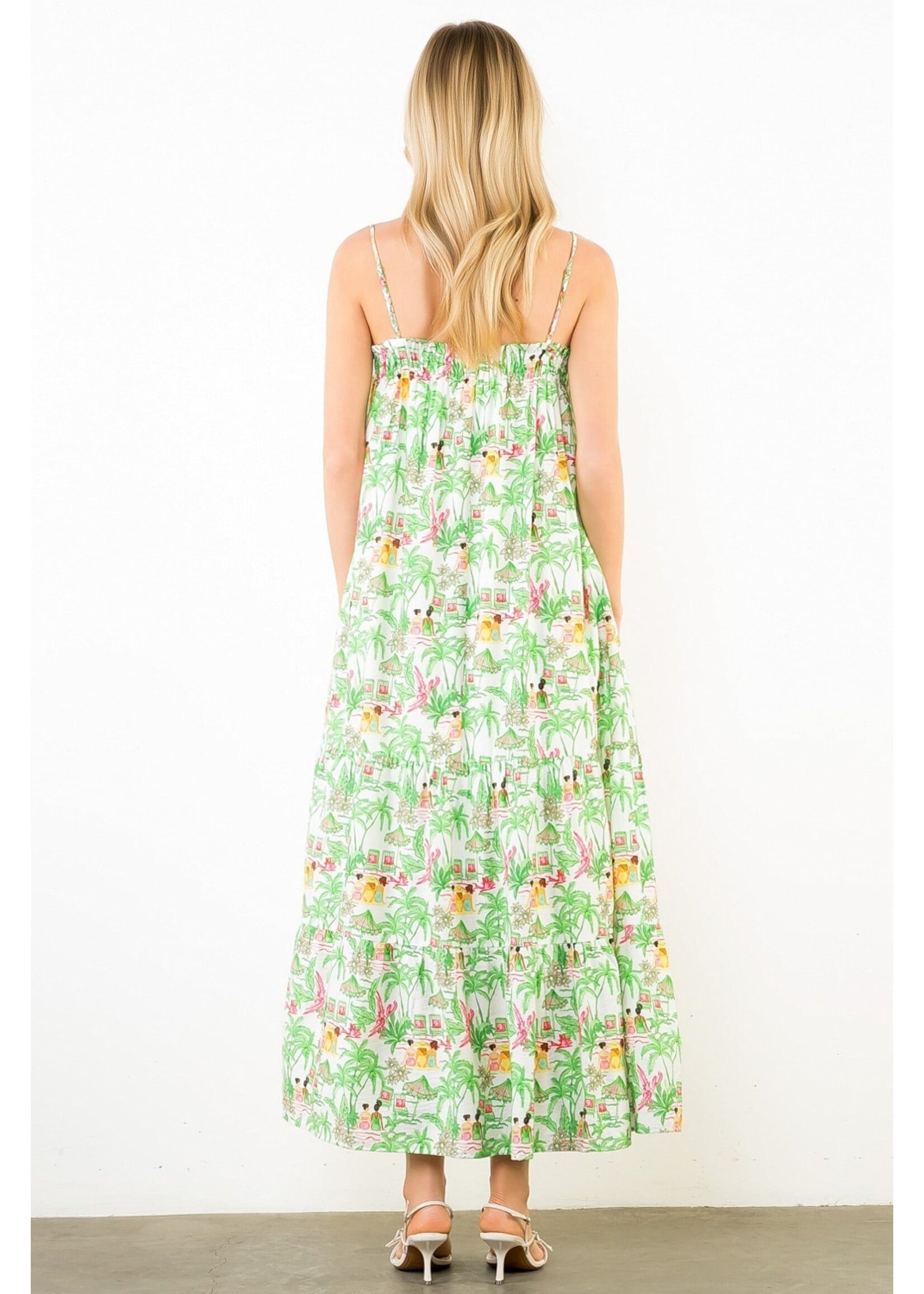 THML Vacation Scene Maxi Dress - FTM3544