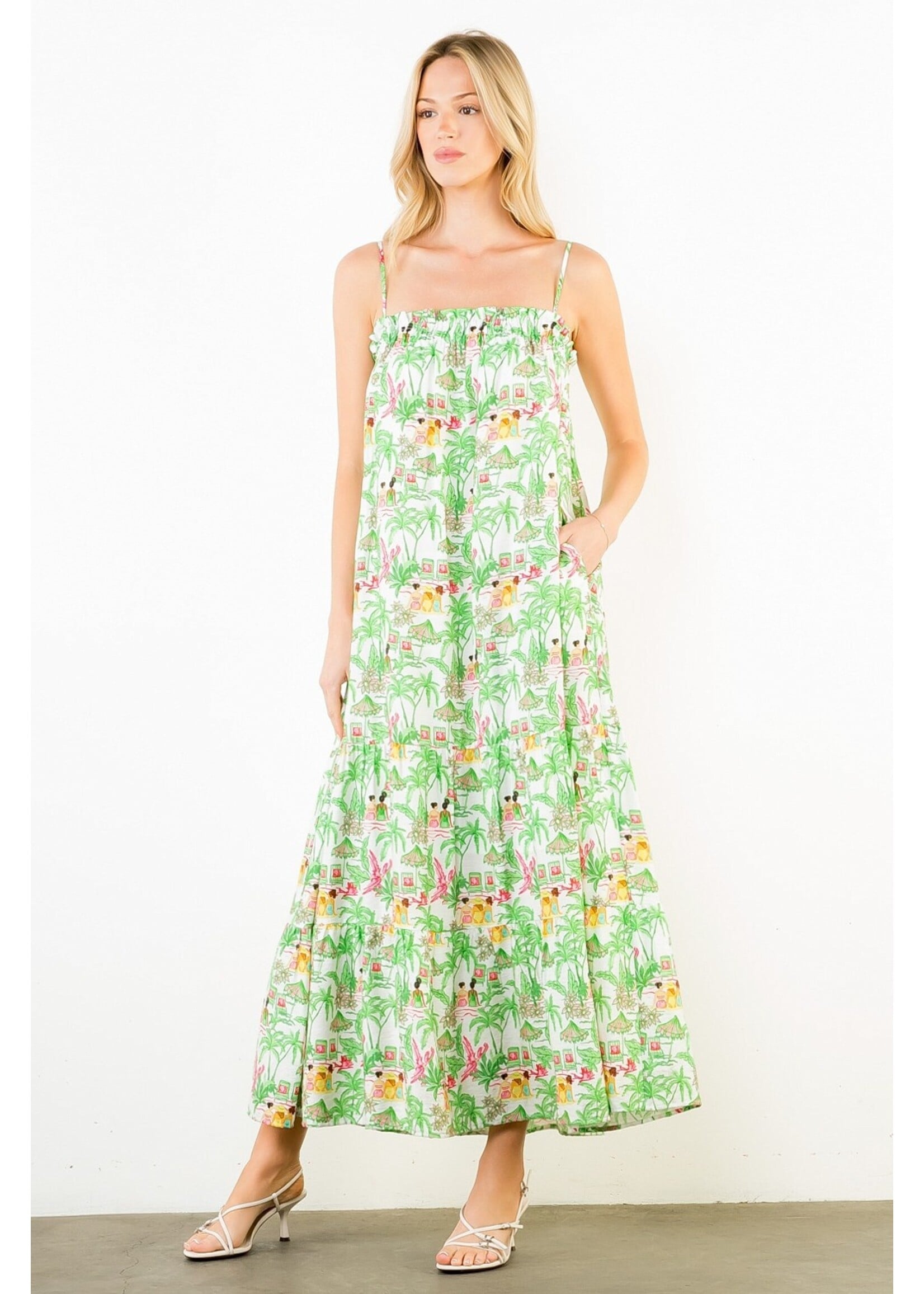 THML Vacation Scene Maxi Dress - FTM3544
