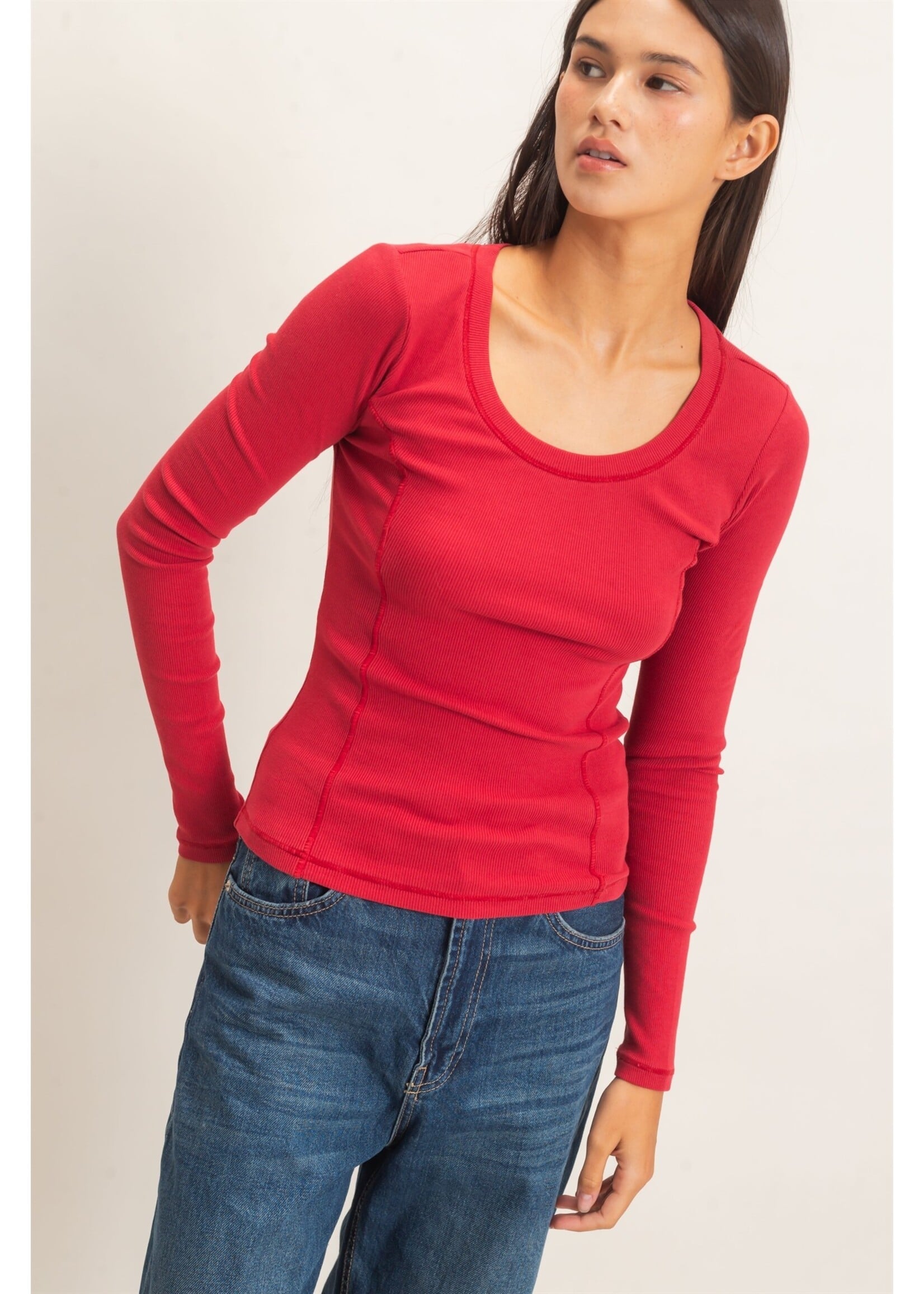 HYFVE Seam Detail Scoop Neck Top - DZ26E242