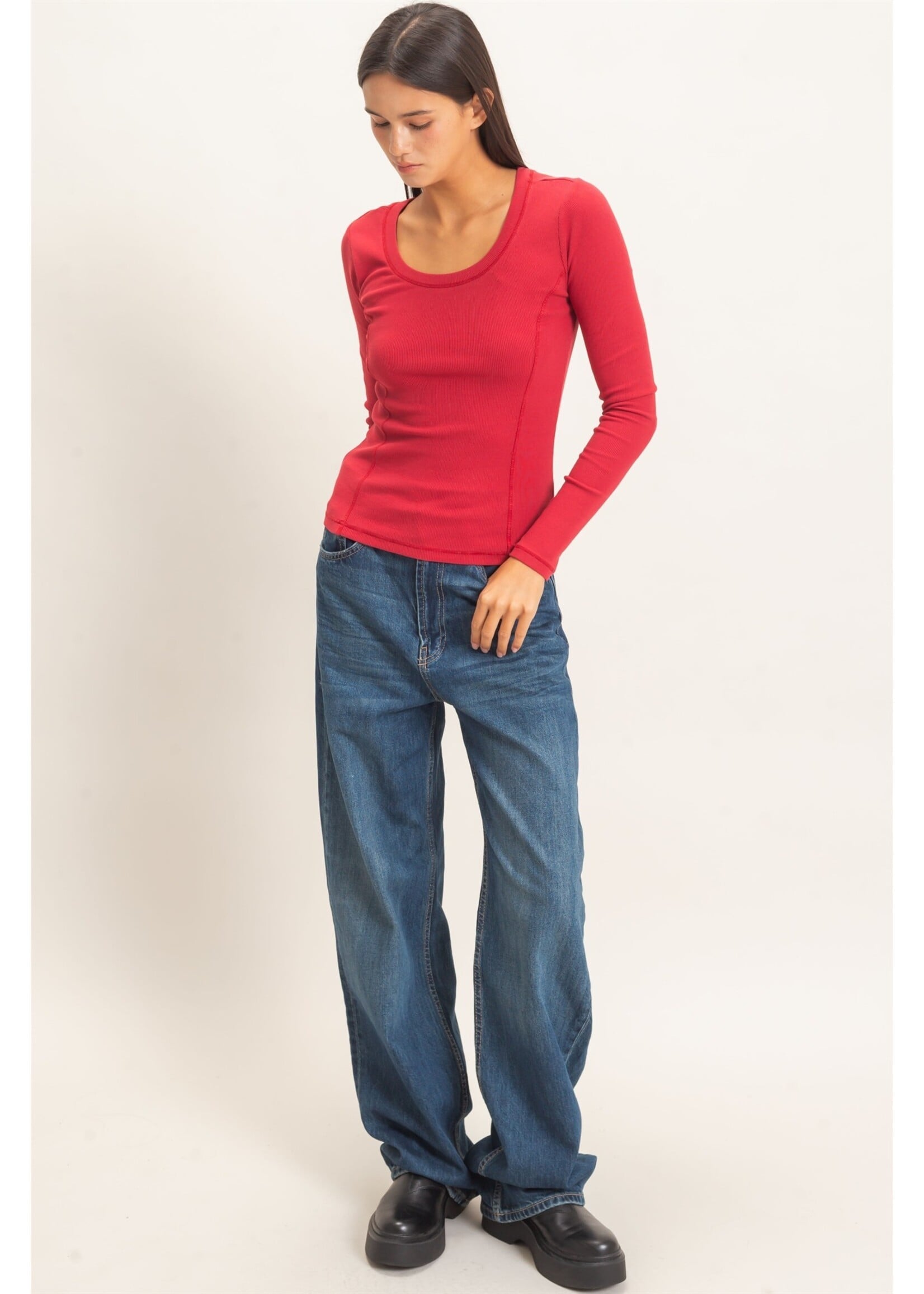 HYFVE Seam Detail Scoop Neck Top - DZ26E242