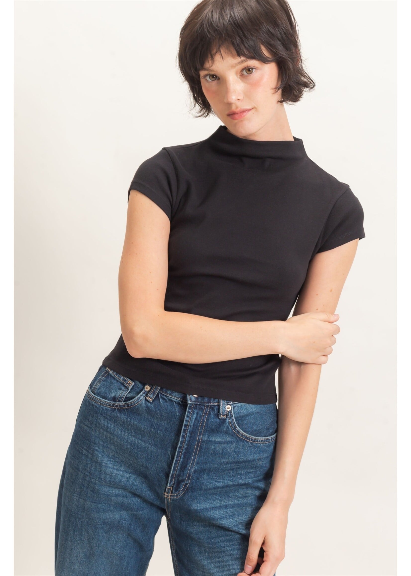 HYFVE Mock Neck Cap Sleeve Top - DZ26E323