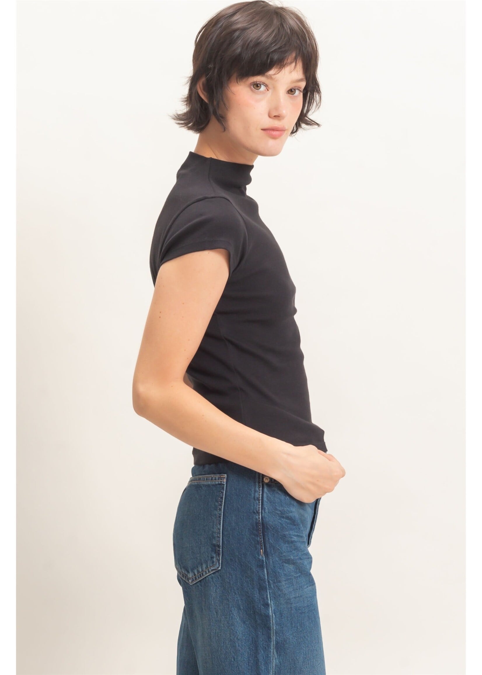 HYFVE Mock Neck Cap Sleeve Top - DZ26E323