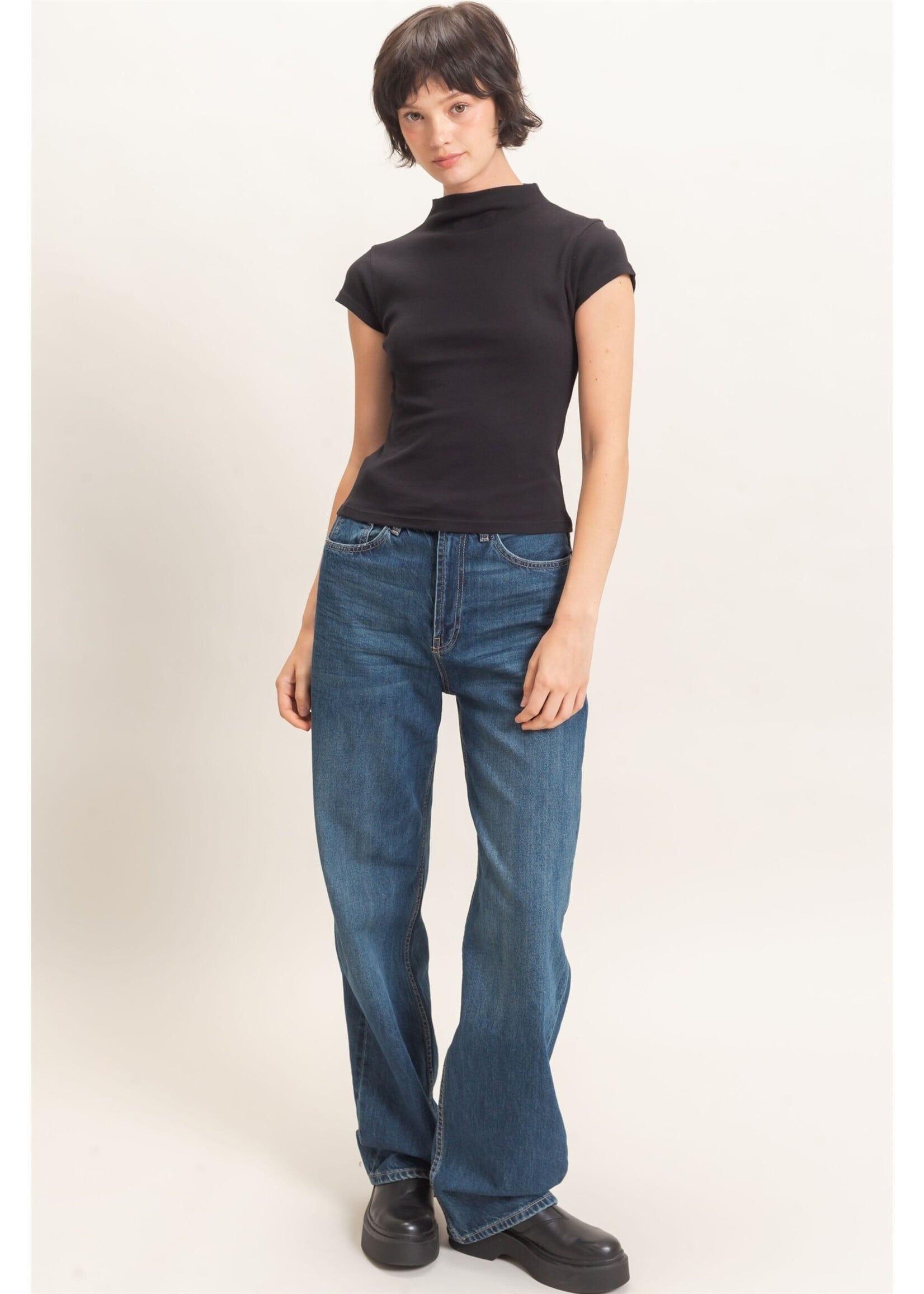 HYFVE Mock Neck Cap Sleeve Top - DZ26E323