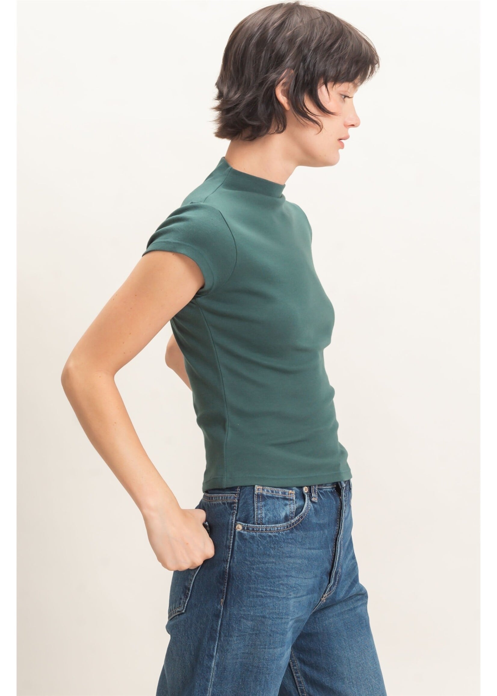 HYFVE Mock Neck Cap Sleeve Top - DZ26E323