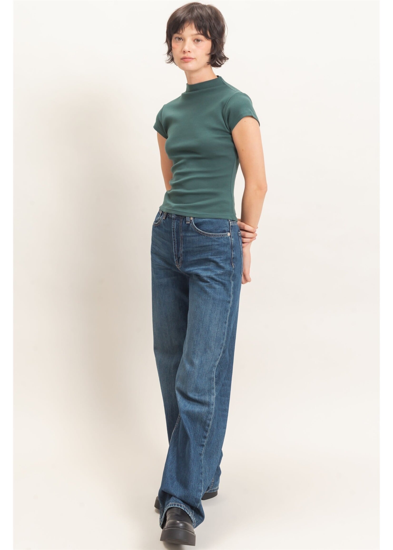 HYFVE Mock Neck Cap Sleeve Top - DZ26E323