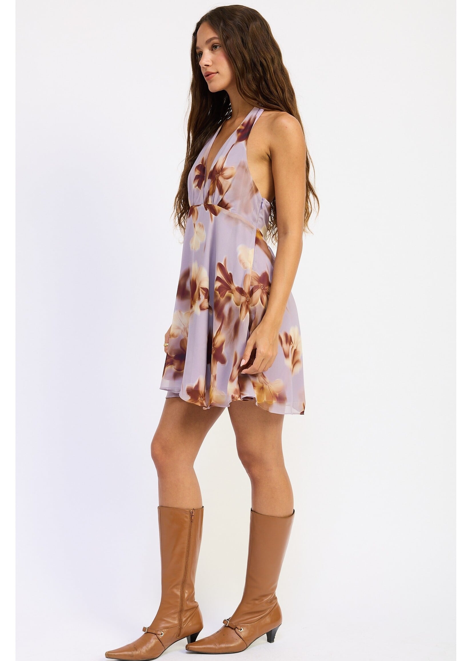 Emory Park Trim Halter Mini Dress - IPJ4736D