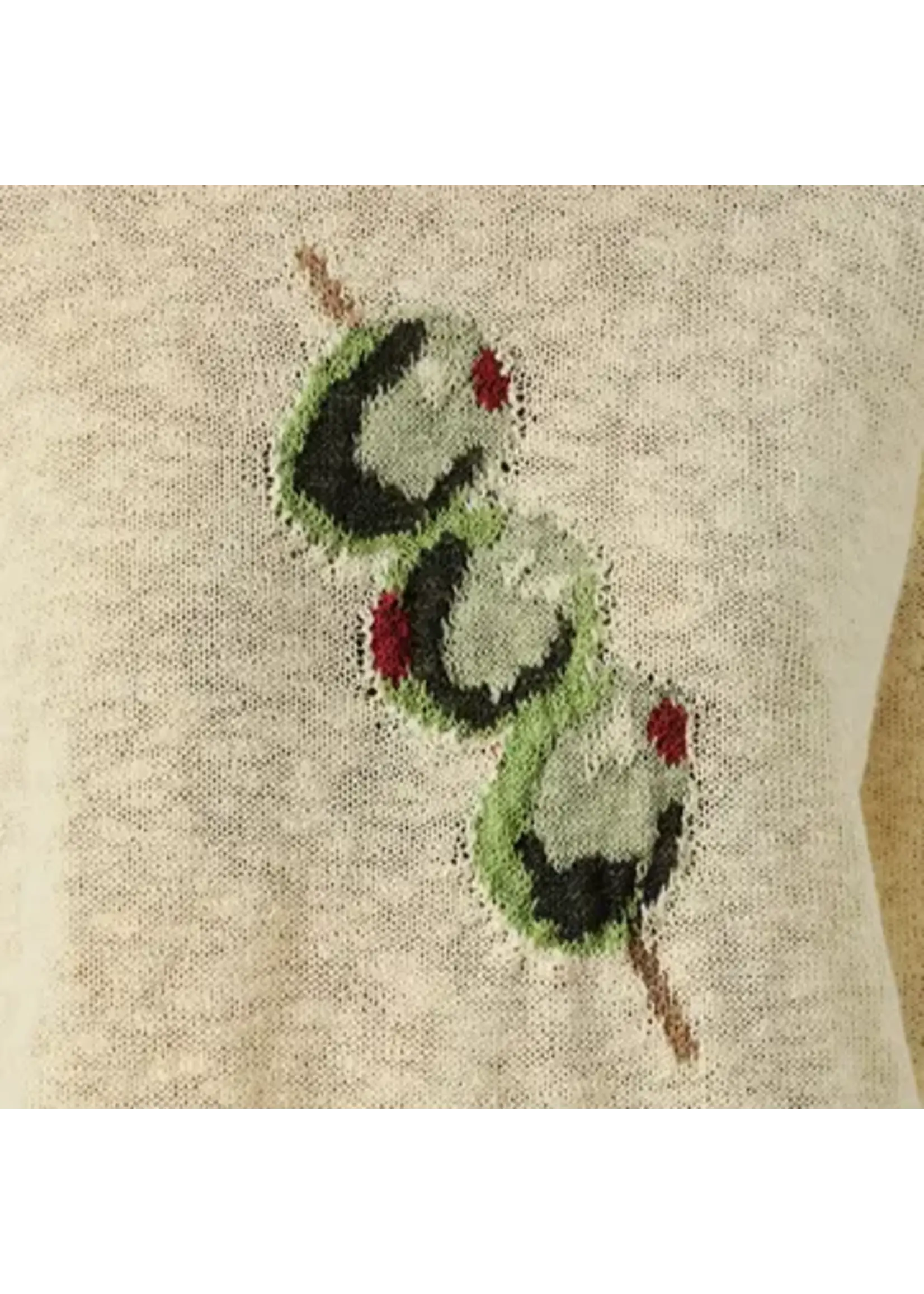 Sunday Edition Round Neck Long Sleeve "Olive" Graphic Sweater - OWT1041