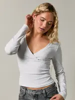Le Lis Long Sleeve V-Neck Wrap Top - IT6791