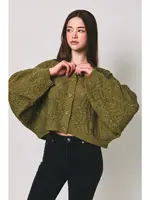 Le Lis Long Sleeve Crochet Cardigan - PWJ7082