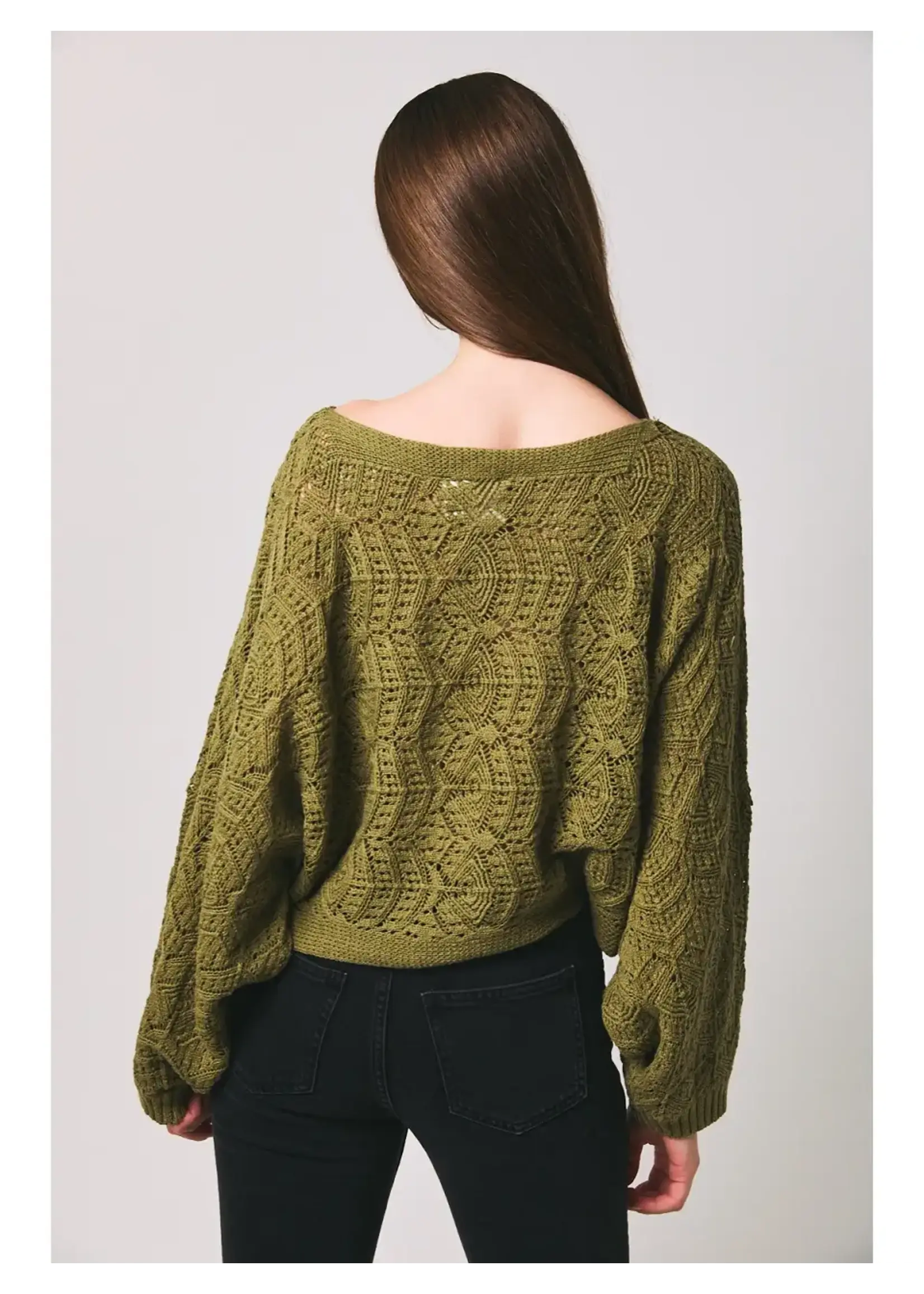 Le Lis Long Sleeve Crochet Cardigan - PWJ7082