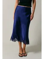 Le Lis Lace Trim Bias Cut Midi Skirt - SS3534