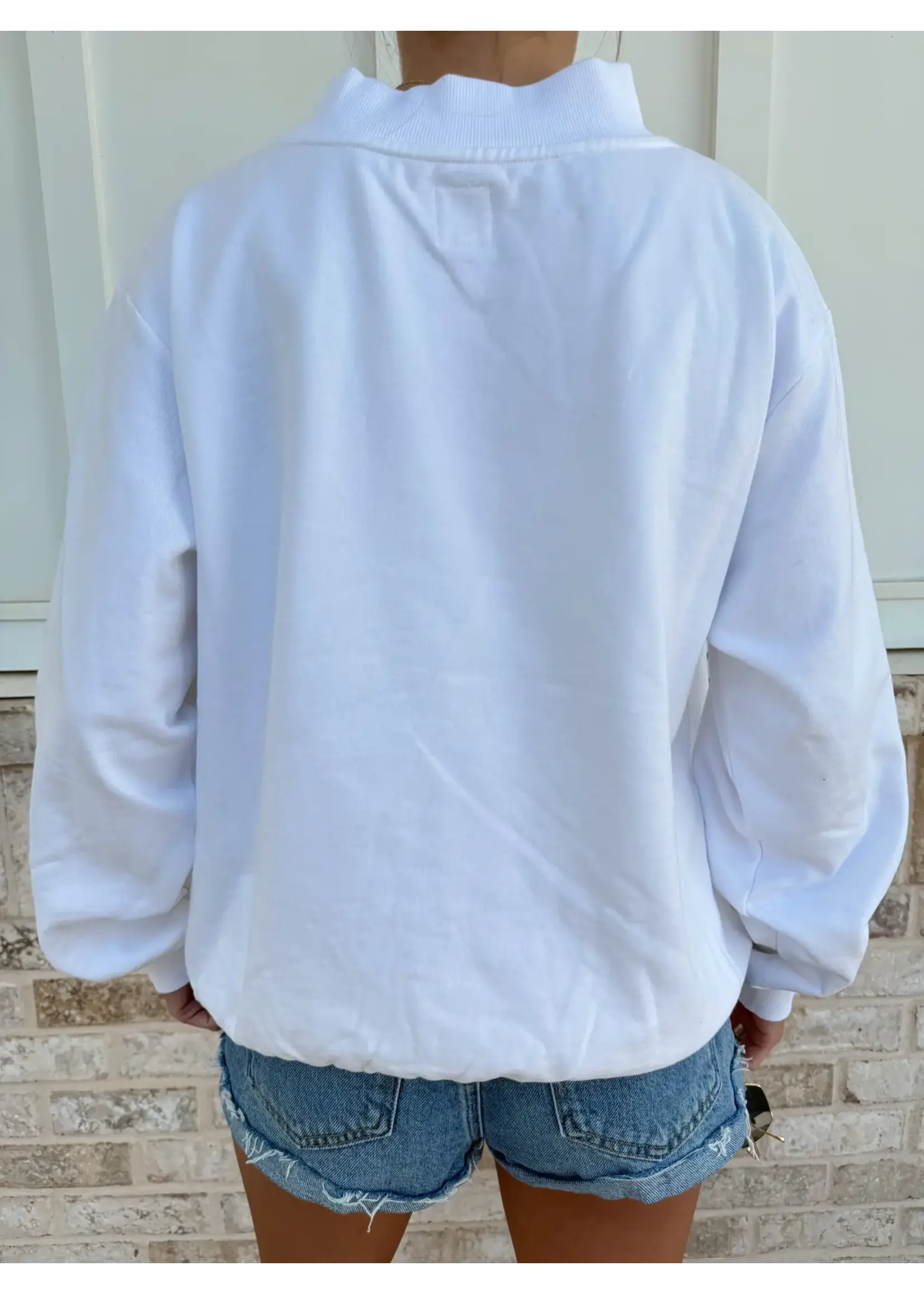 Sunkissed Coconut American Flag Dog Mockneck Sweatshirt - SkuWhite