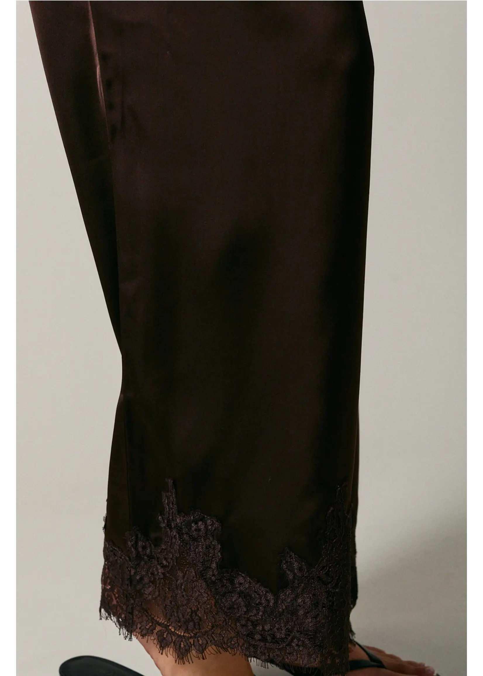 Le Lis Elastic Waist Lace Trim Wide Leg Pants - SP3823