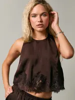 Le Lis Halter Neck Lace Trim Detail Sleeveless Top - ST3822
