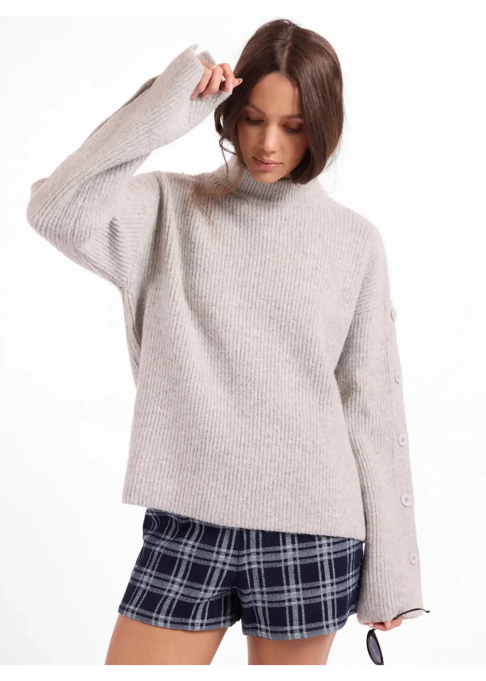 Sage The Label Athena Button Detail Sweater -  LJ3438