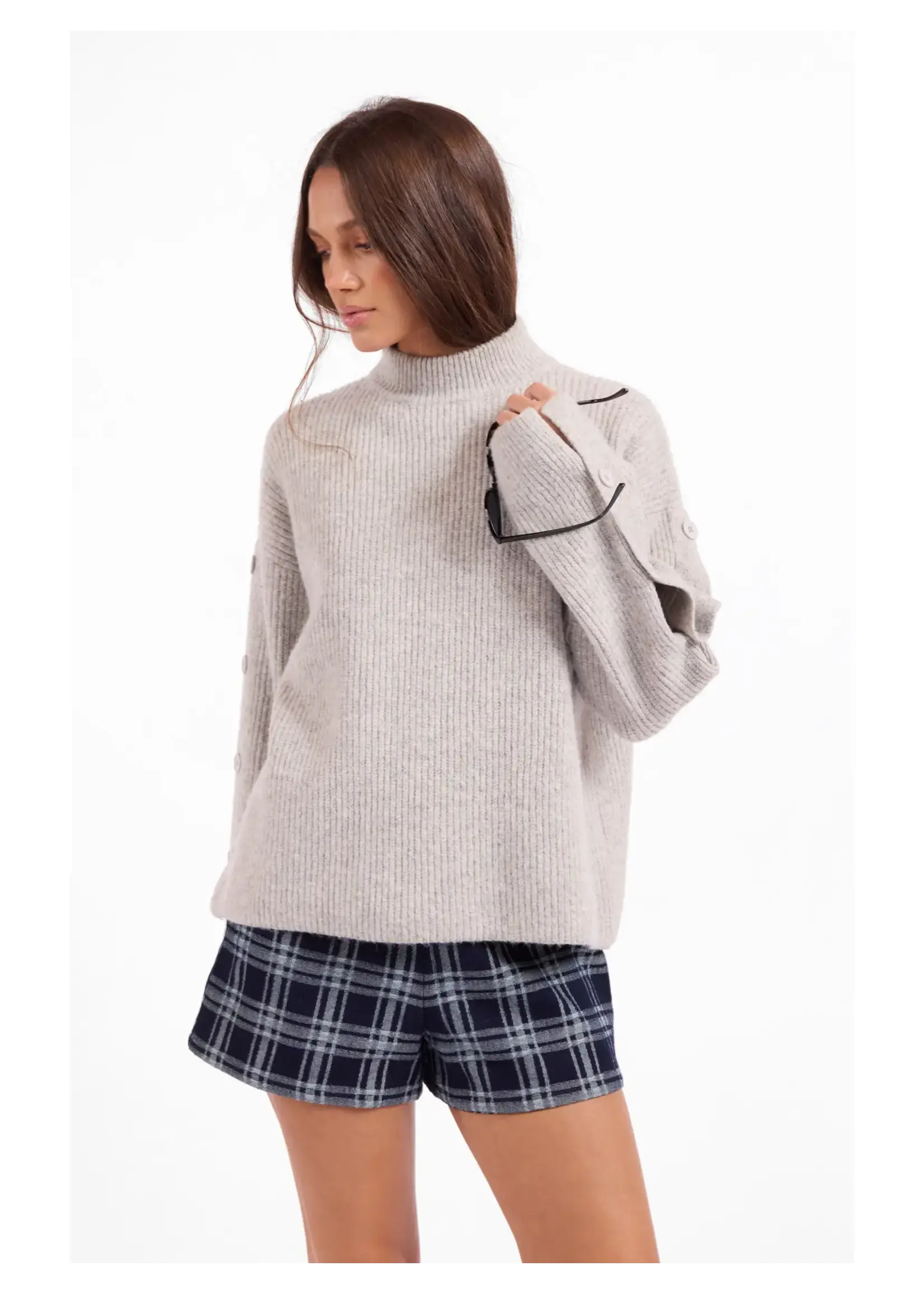 Sage The Label Athena Button Detail Sweater -  LJ3438